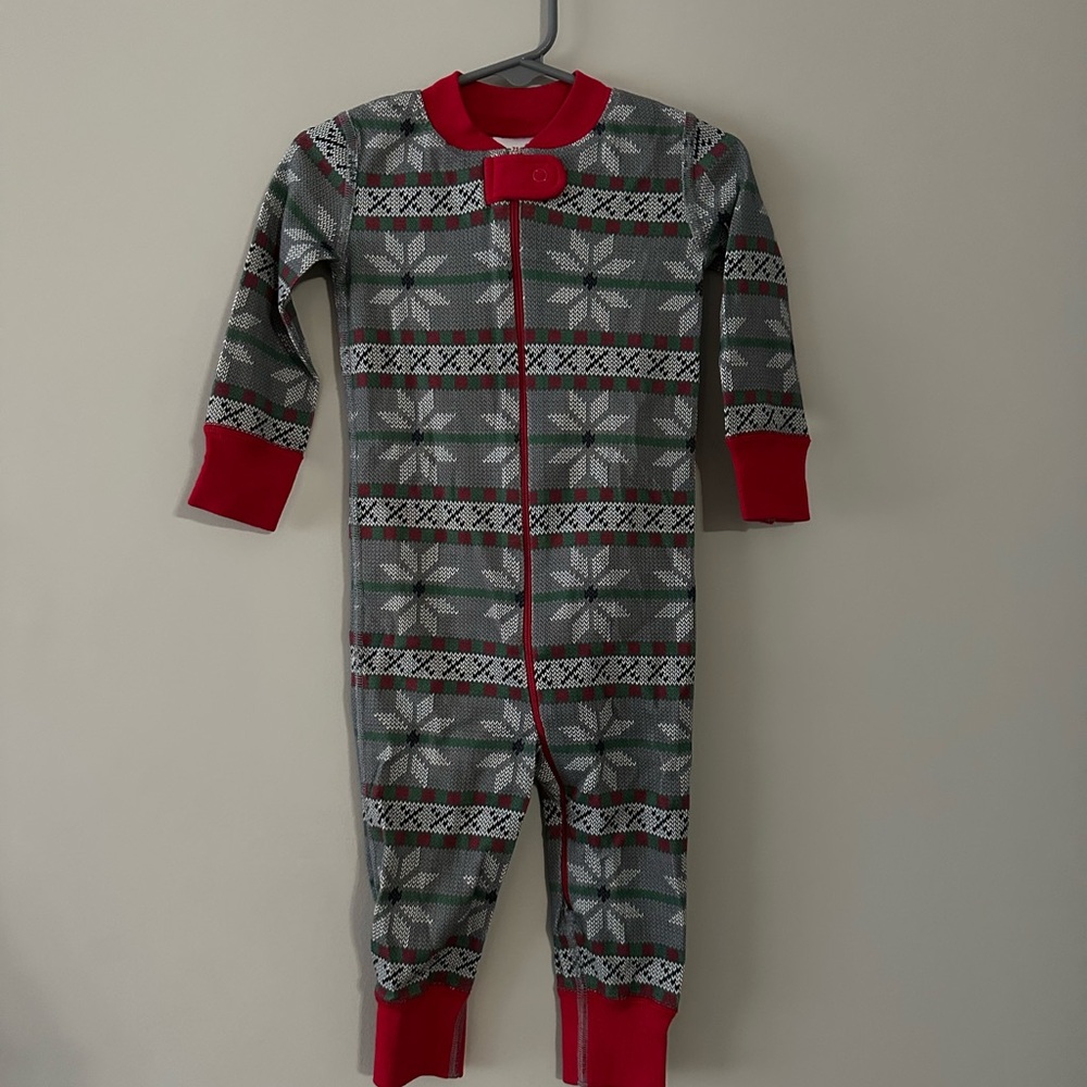 NWT - Hanna Andersson Gray Sweater Stitch Holiday Zip-Up Onesie - 12-18 MOS